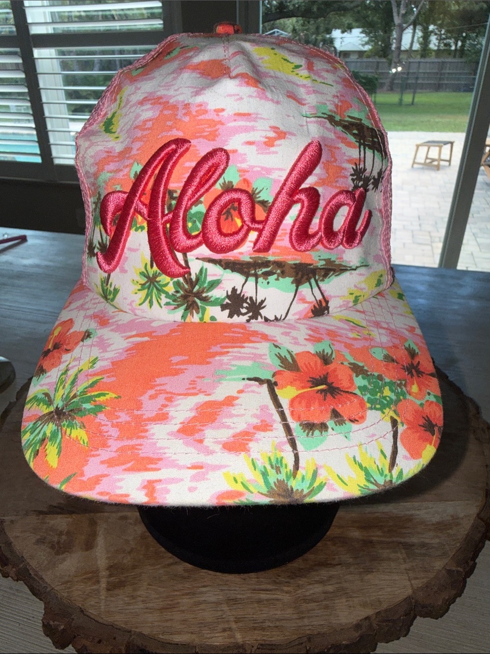 Tropical Aloha Floral Baseball Cap - Pink/Coral